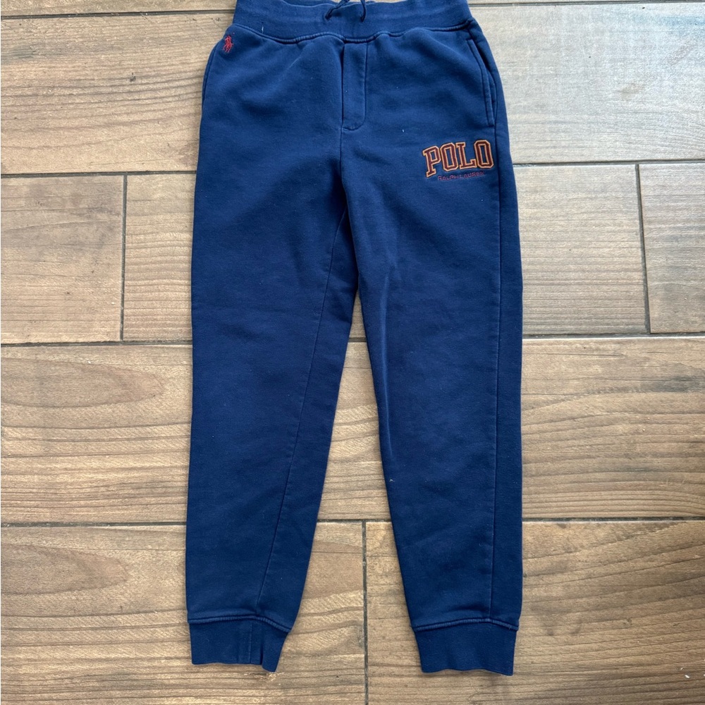Polo by Ralph Lauren Kids Blue Joggers with Orange Logo